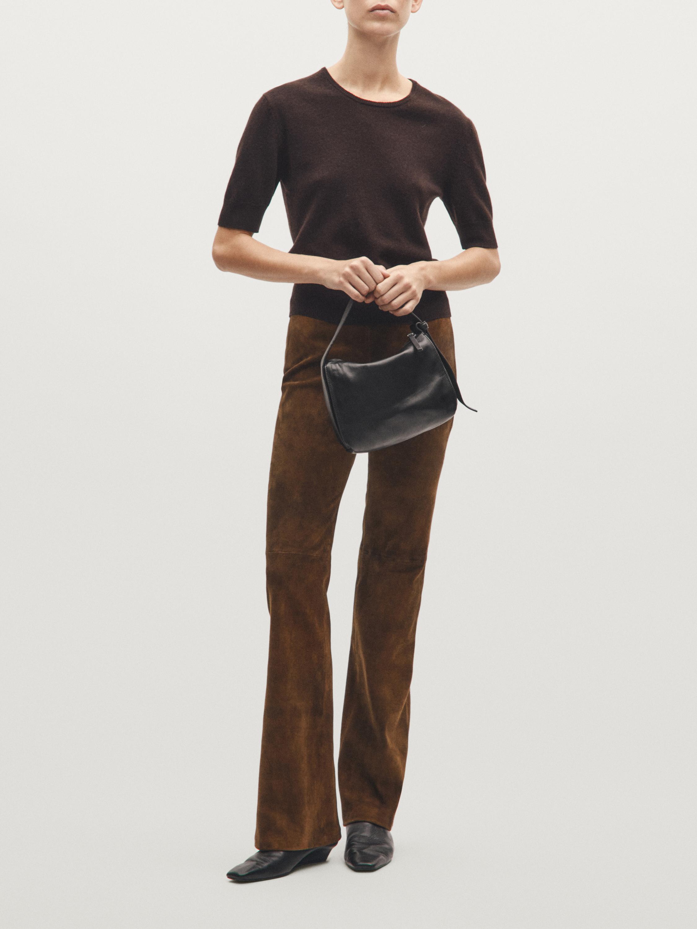 Petit sac porté épaule en cuir nappa